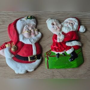 Vintage Christmas Santa And Mr.&Mrs.Claus Ornaments